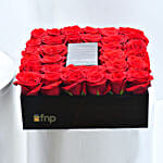 Red Roses and Perfume Box Arrangement