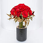 Red Roses Arrangement with Umrah Mubarak Topper