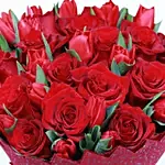 Romantic Red Flower Bouquet- Deluxe