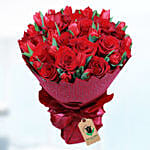 Romantic Red Flower Bouquet- Premium