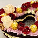 Rosy Heart Vanilla Cake