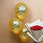 Scarlet Enchantment Roses N Cake Surprise