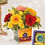 Sparks of Joy Deepavali Flower Arrangement and Diyas
