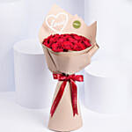 باقة 20 وردة جوري أحمر في غلاف بيج فاخر - هدية أنيقة