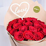 باقة 20 وردة جوري أحمر في غلاف بيج فاخر - هدية أنيقة