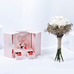 Sweet Romance Box | White Rose Bouquet