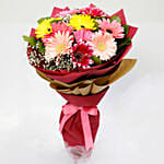 Ten Gerbera Flowers Bouquet