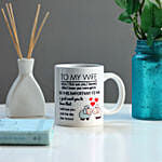 To My Wife Printed White Mug