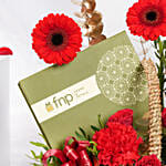 Valentines Day Flowers And Chocolate Box