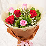 Sweet Harmony 6 Rose Bouquets and Chocolate Cake