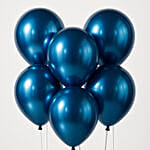 6 Blue Metallic Helium Filled Balloons
