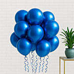 10 Blue Metallic Helium Filled Balloons