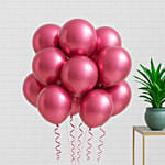 10 Pink Metallic Helium Filled Balloons