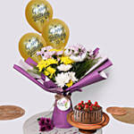 Birthday Flower N Cake Combo