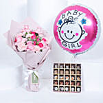 Empire Chocolate | Pink Box 25 Pcs N Bouquet N Baby Girl Balloon