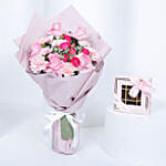 Empire Chocolate | Pink Chocolate Box 9 Assorted Pieces & Hand Bouquet