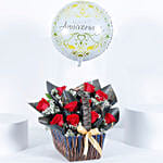Flower Garden with Anniversary Balloon
