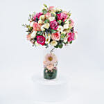 Fresh Purple Roses Vase Arrangement