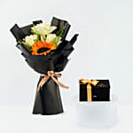 Godiva | Mini Royal Box Black & Sunflowers Bouquet
