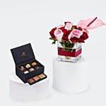Godiva | Mini Royal Box Black & Vase Arrangement
