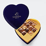 Godiva | Navy Blue Velvet Heart Gift Box - 12 Pieces