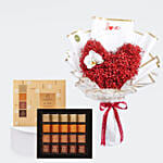 Godiva | PRP Carres Full Range 60 Pcs & Heart on My Sleeve Bouquet