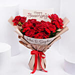 Personalised Anniversary Fresh Roses Bouquet