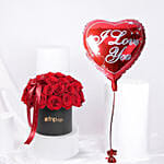 Valentine Combo | Rose Box N Heart Balloon