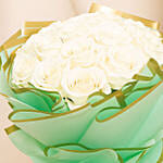 15 White Roses Bouquet
