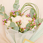 15 White Roses Hand Bouquet for Mom