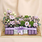 Gracious Mixed Flowers & Chocolates Golden Tray