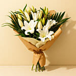 White Beauty Lilies Bouquet Standard