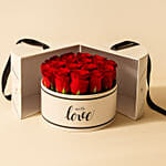 Red Roses in White Box