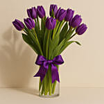 10 Purple Tulips Arrangement
