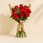 12 Valentines Red Roses Bouquet