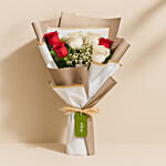 Beauty Of Red N White Roses