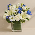 Blue and White Blooms Vase