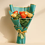 Orange and Peach Roses Beautiful Bouquet