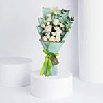 Elegant White Roses Bouquet with Perfume Oil & Bakhoor