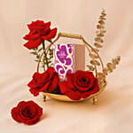 Floral Muse on Golden Tray