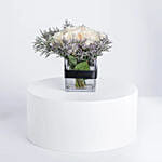 Kenooz Elegant Gift Set 9 White Roses with Perfumes & Bakhoor