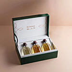 Kenooz Luxurious Ramadan Perfume Trio in Green Leather Box