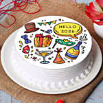 New Year Chocolate Photo Cake
