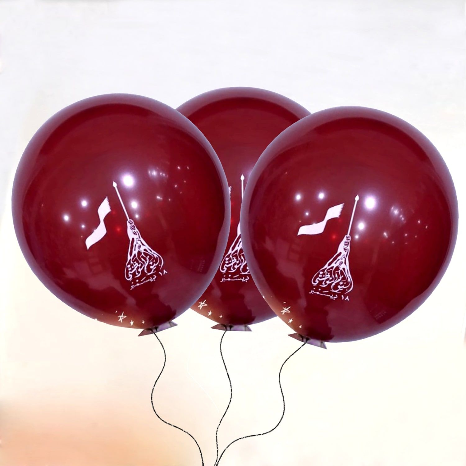 Online Qatar National Day Balloons 3 pcs Gift Delivery in Qatar FNP