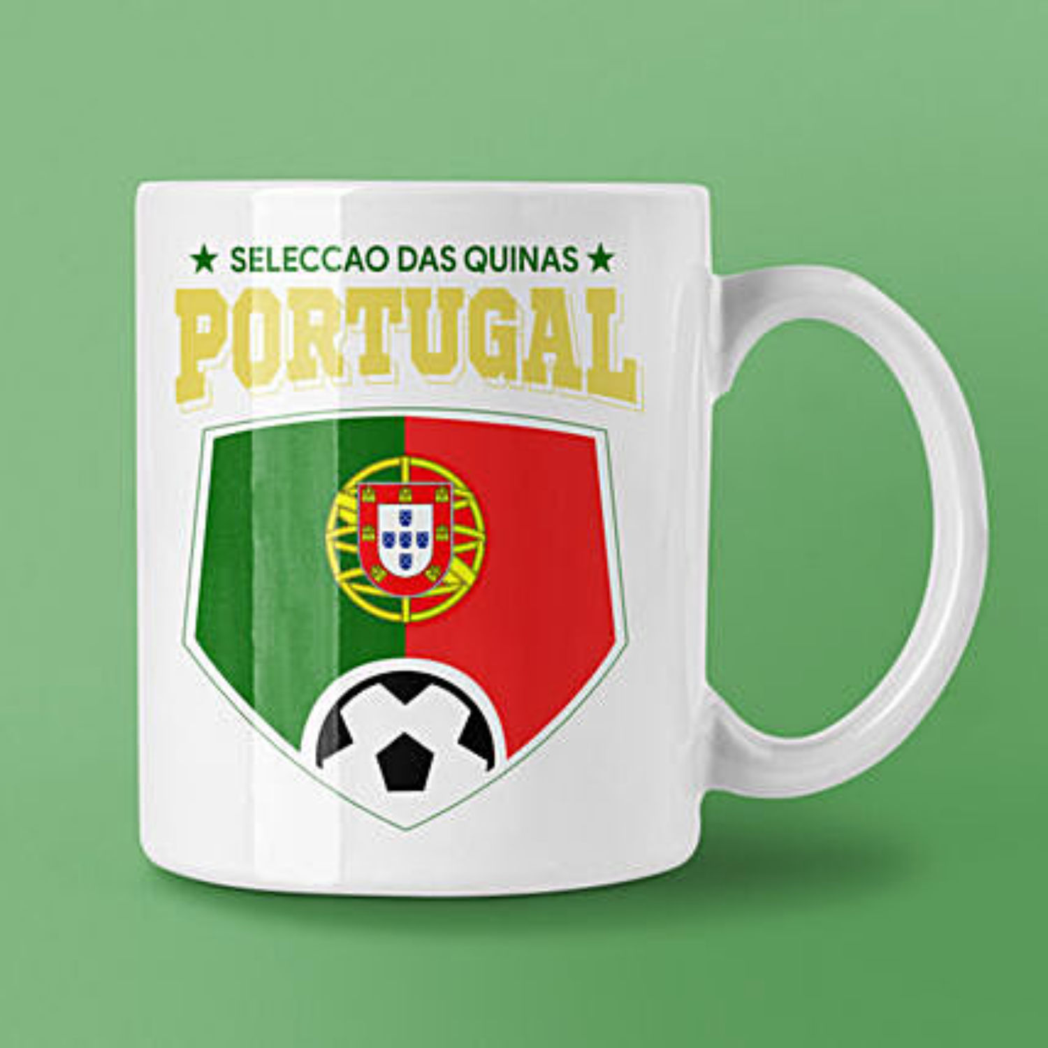 Mug Personnalisé Portugal - Tasse à Café 325ml - Drapeau Portugais - Céramique Blanche - Neuf