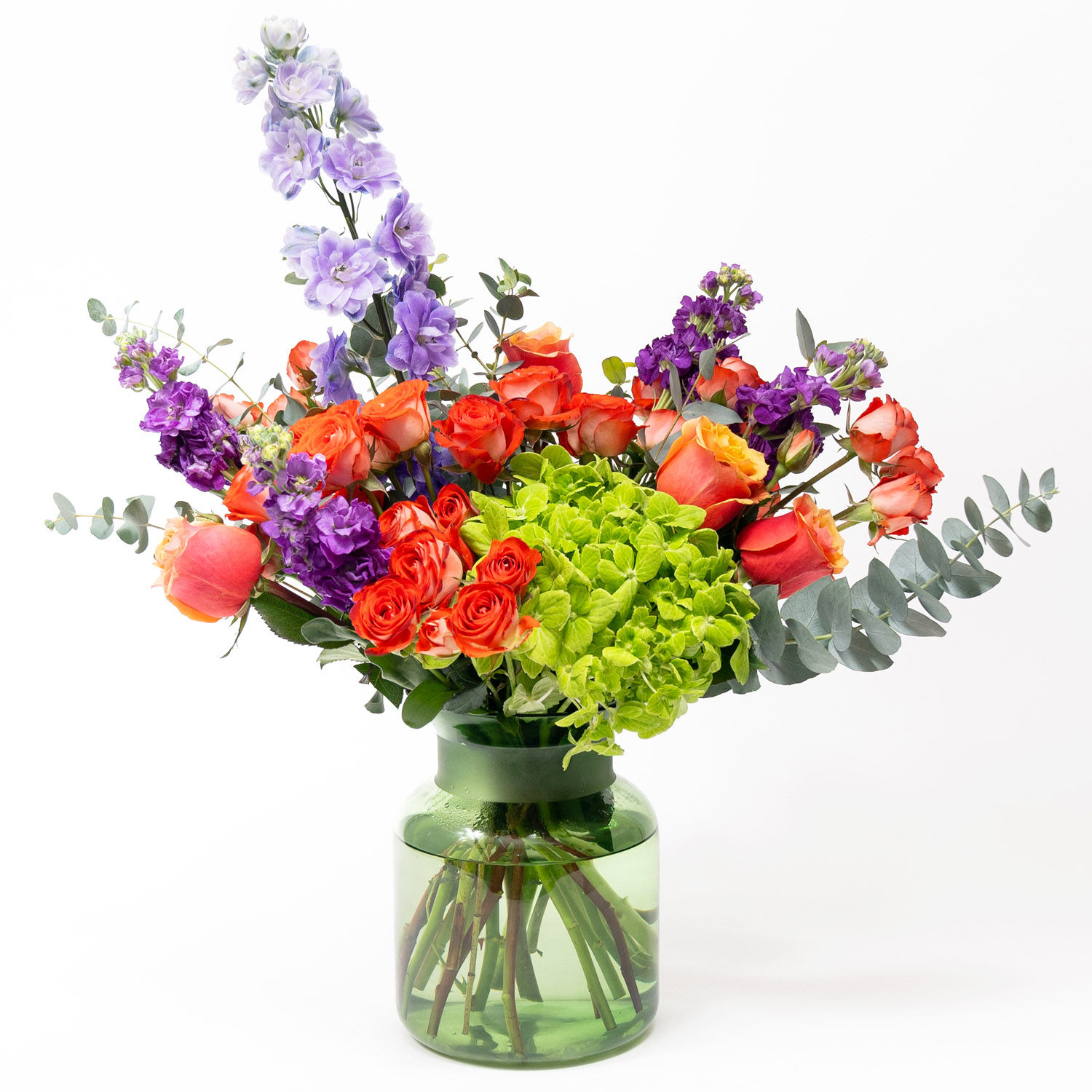 Online Mixed Flower Arrangement in Glass Vase Gift Delivery in Qatar FNP