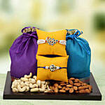 Blue potli full of dry fruits