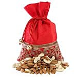 Red Potli Bag With Dry Fruits