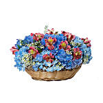 Dazzling Basket Arrangement Of Flowers
