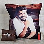 Om Rakhi With Personalized Cushion